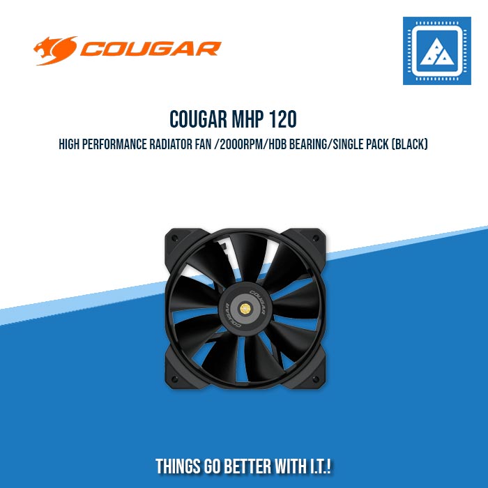 COUGAR MHP 120 HIGH PERFORMANCE RADIATOR FAN /2000RPM/HDB BEARING/SINGLE PACK (BLACK/WHITE) COUGAR MHP 120 HIGH PERFORMANCE RADIATOR FAN /2000RPM/HDB BEARING/SINGLE PACK (BLACK/WHITE)